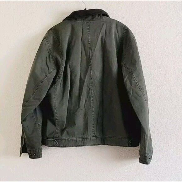 Levi's Military Blanket Lined Jacket Size L Red Buffalo Plaid Liner Olive Green - Picture 8 of 12